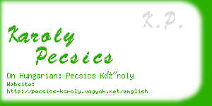 karoly pecsics business card